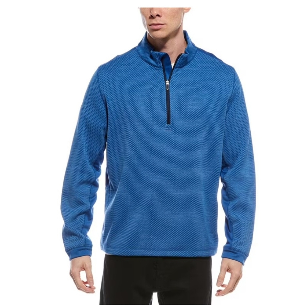 Callaway Mens Mid-Weight Hex 1/4-Zip Pullover, Blue, Size Large